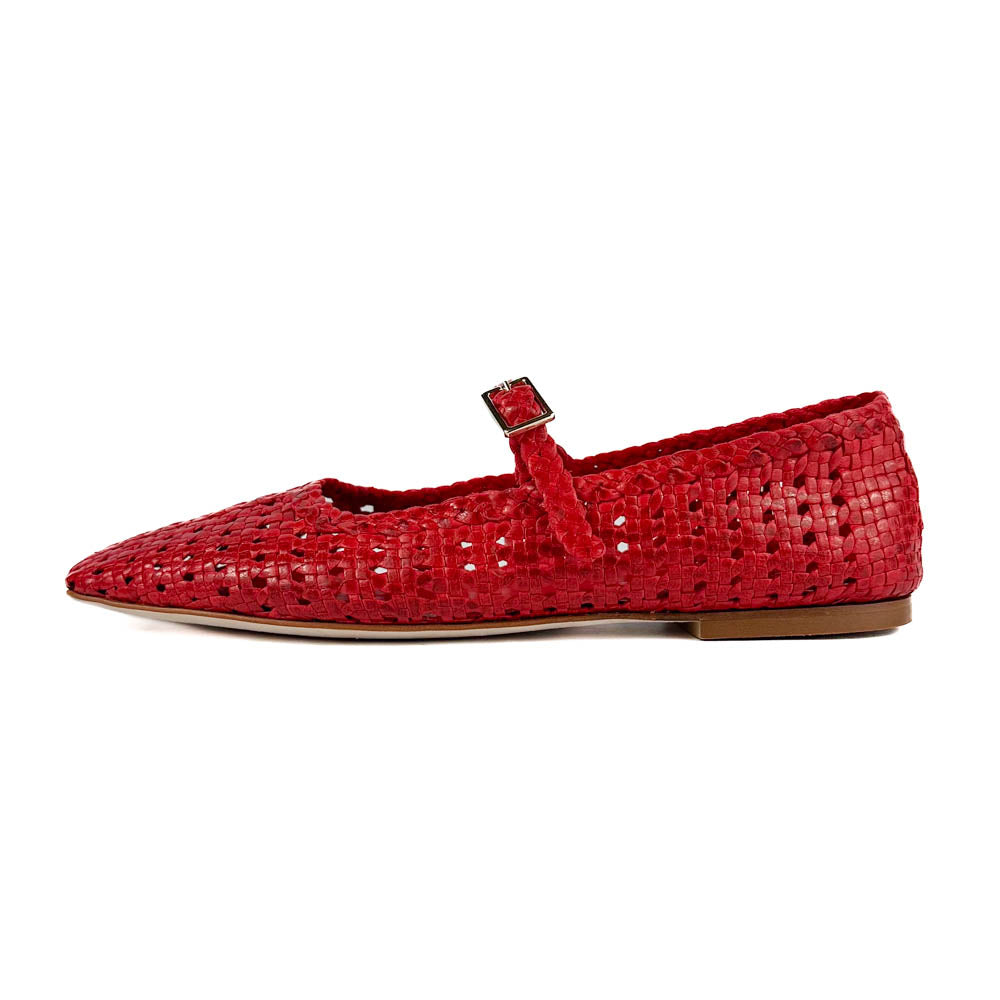 Ann Mashburn - Handwoven Mary Jane (Red) – The Mix Shoes & Accessories