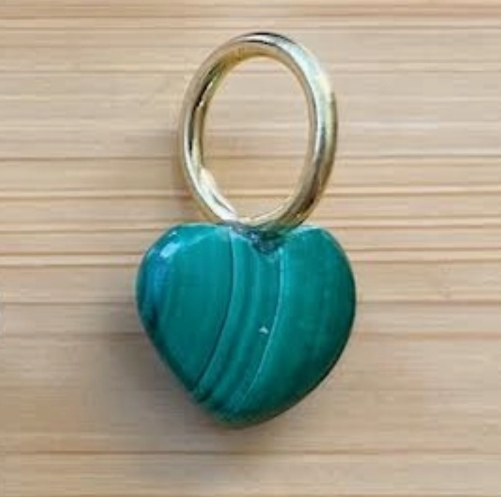 Leslie Francesca Sweet Heart Pendant Necklace Malachite