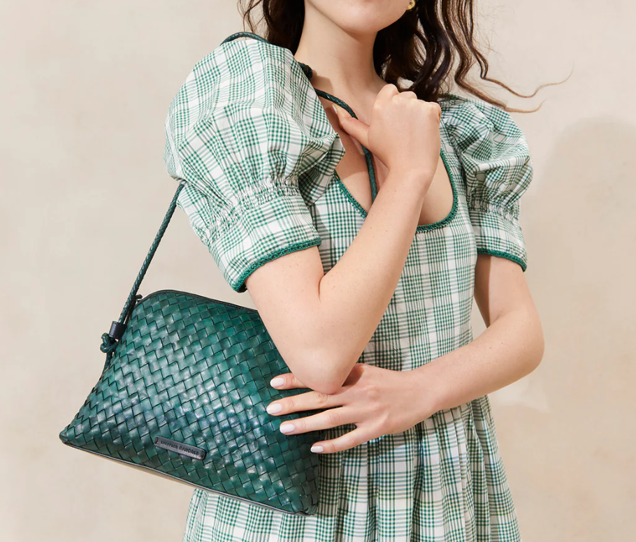 Loeffler Randall Mallory Woven Crossbody Green